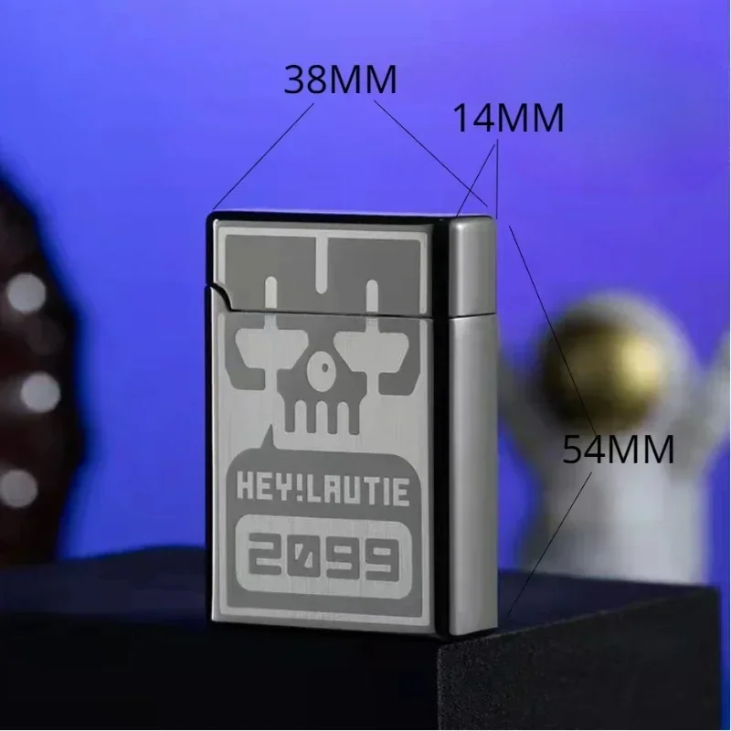 Draagbare Metalen Inductie Ontsteking Sigarettenaansteker Heren Boutique Gift Butaangas Aansteker Winddicht Aansteker Ongebruikelijke Aanstekers