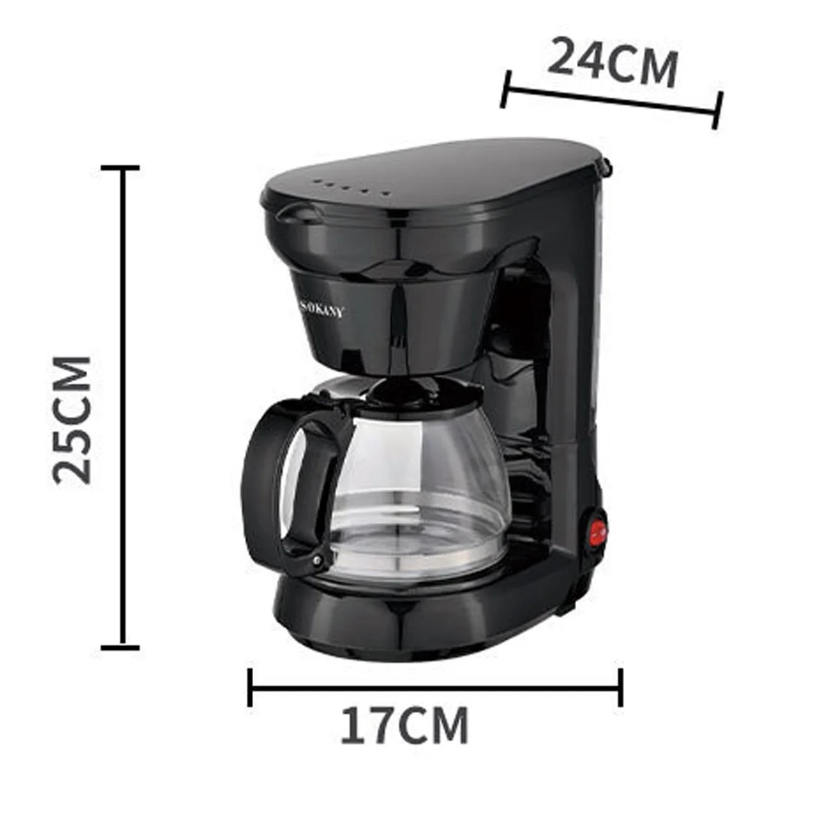 American Drip Coffee Maker, Small Office Coffee Maker, Tea and Coffee Pot 750Ml for 4 Cups