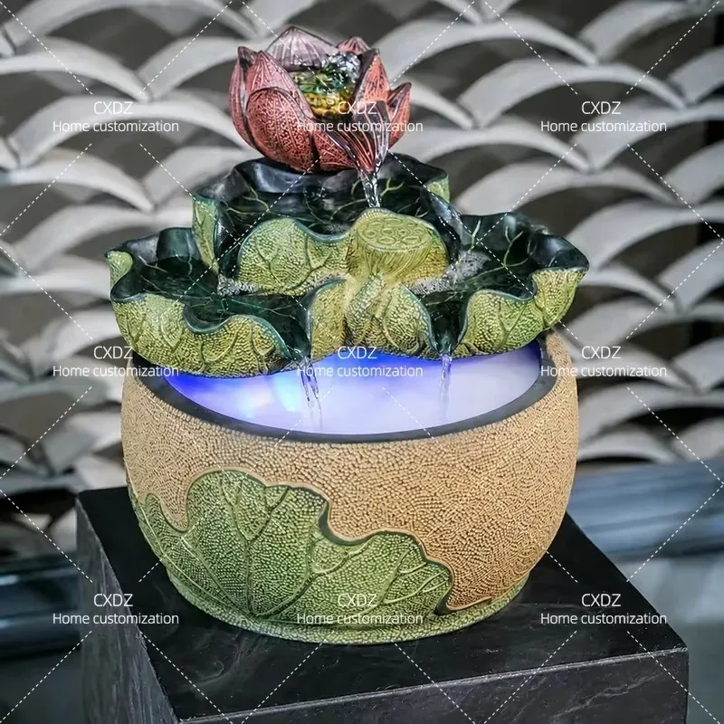 Indoor Desktop Water Flow Ornament New Chinese Style Living Room Study Tea Room Decoration Circulating Water Landscape Home