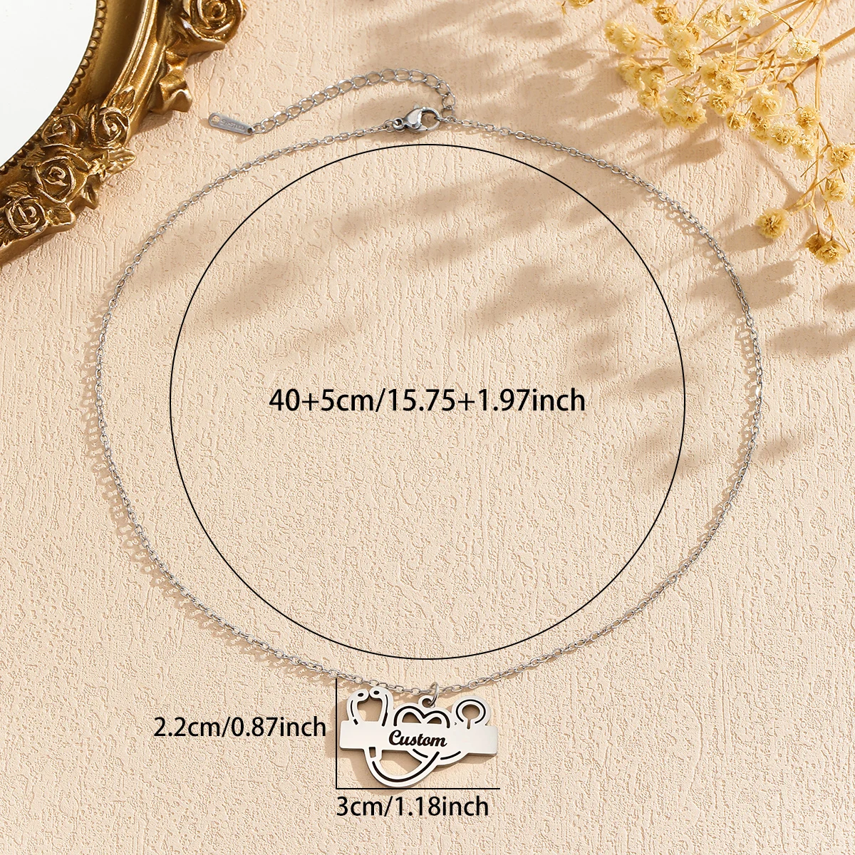 Cxwind مخصص اسم قلادة الفولاذ المقاوم للصدأ قلادة شخصية السماعة حجر الراين قلادة سلاسل للنساء مجوهرات هدية