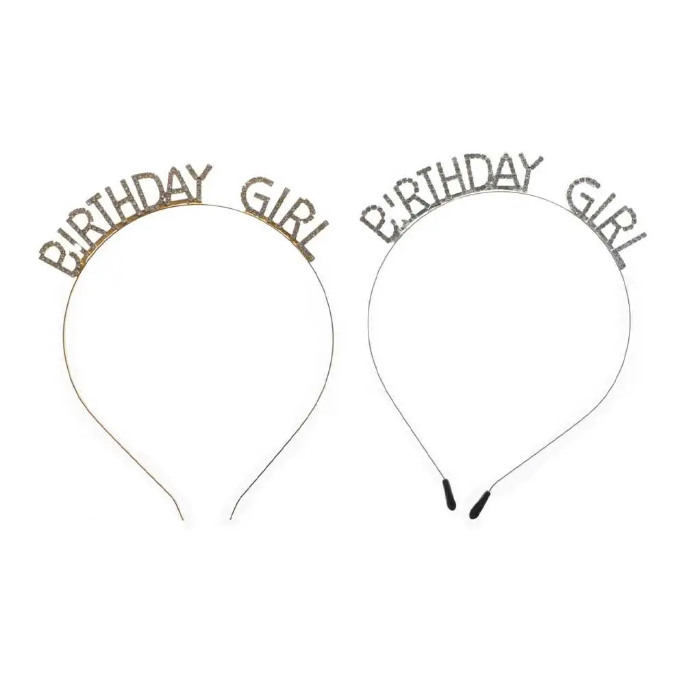 Sweet Women Queen Letter Birthday Gift Alloy Happy Birthday Headband Female Jewelry Korean Style Hair Hoop Rhinestone Crown