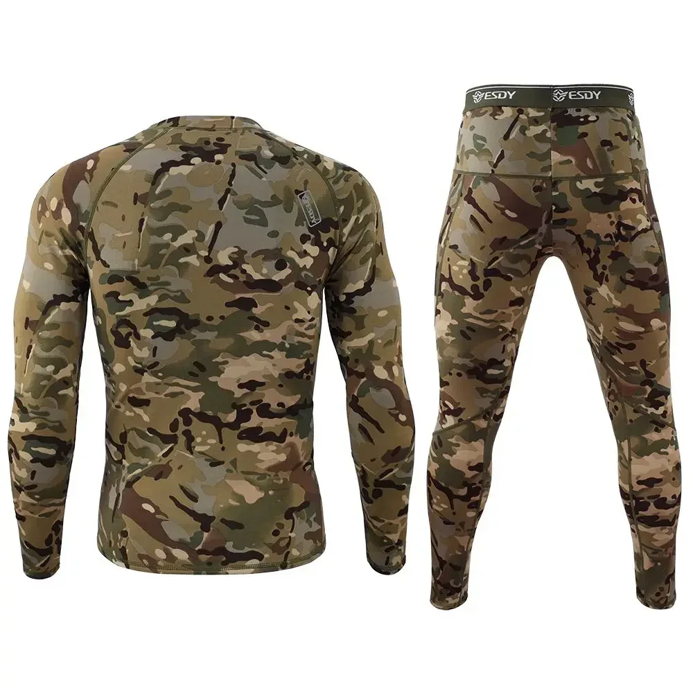 Thermal Underwear Men Winter Fleece Warm Tights Compression Quick Drying Thermo Lingerie Set Long Johns Man Camouflage Clothing