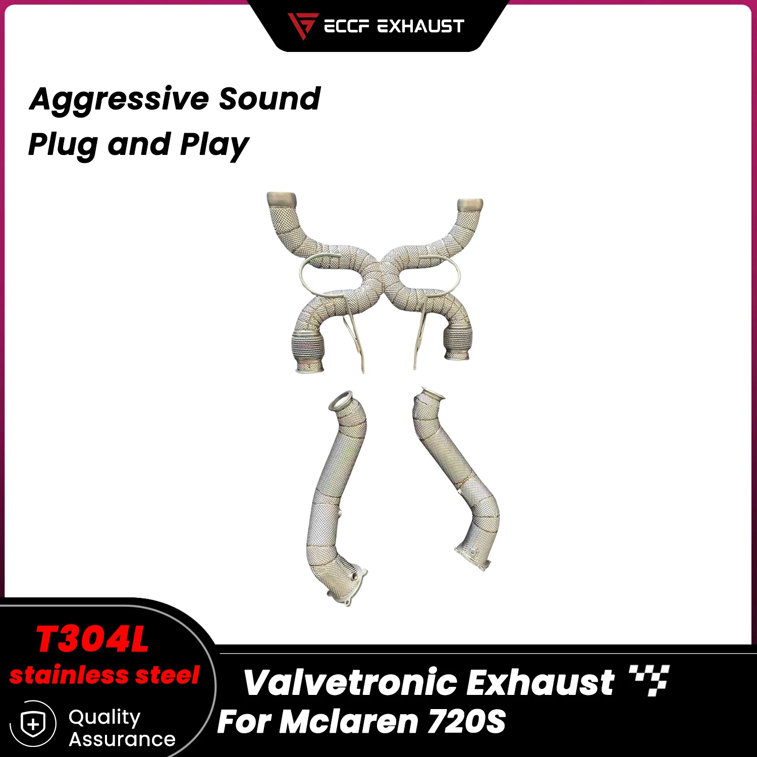 

Sporty Heat Shield Stainless steel Catback Exhaust With Downpipe for Mclaren 720S Unleash True Exhaust Performance