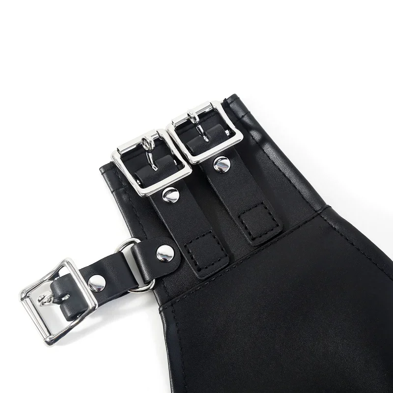 Nuovo stile donna uomo imbracatura in pelle PU maschera fasciatura fetish copricapo cappuccio adulto festa di Halloween giochi cosplay cappuccio maschera per il viso sexy