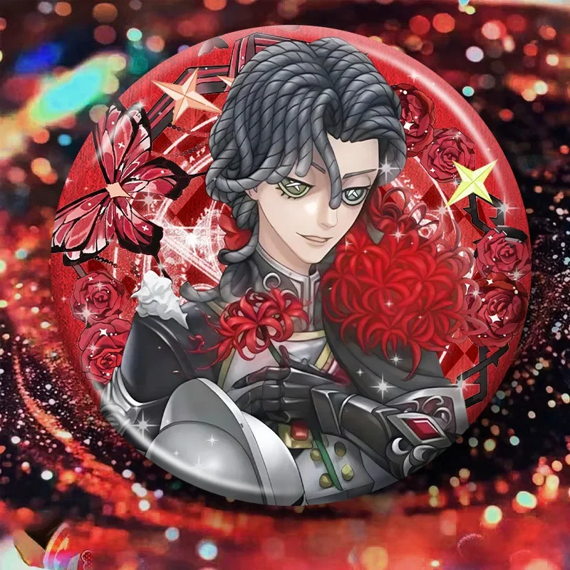 Hot Game Identity V Gothic Garden Series Alloy Badge Little Girl Night Watch Knight Cheerleader Round Brooch Pin Fan Decor Gift