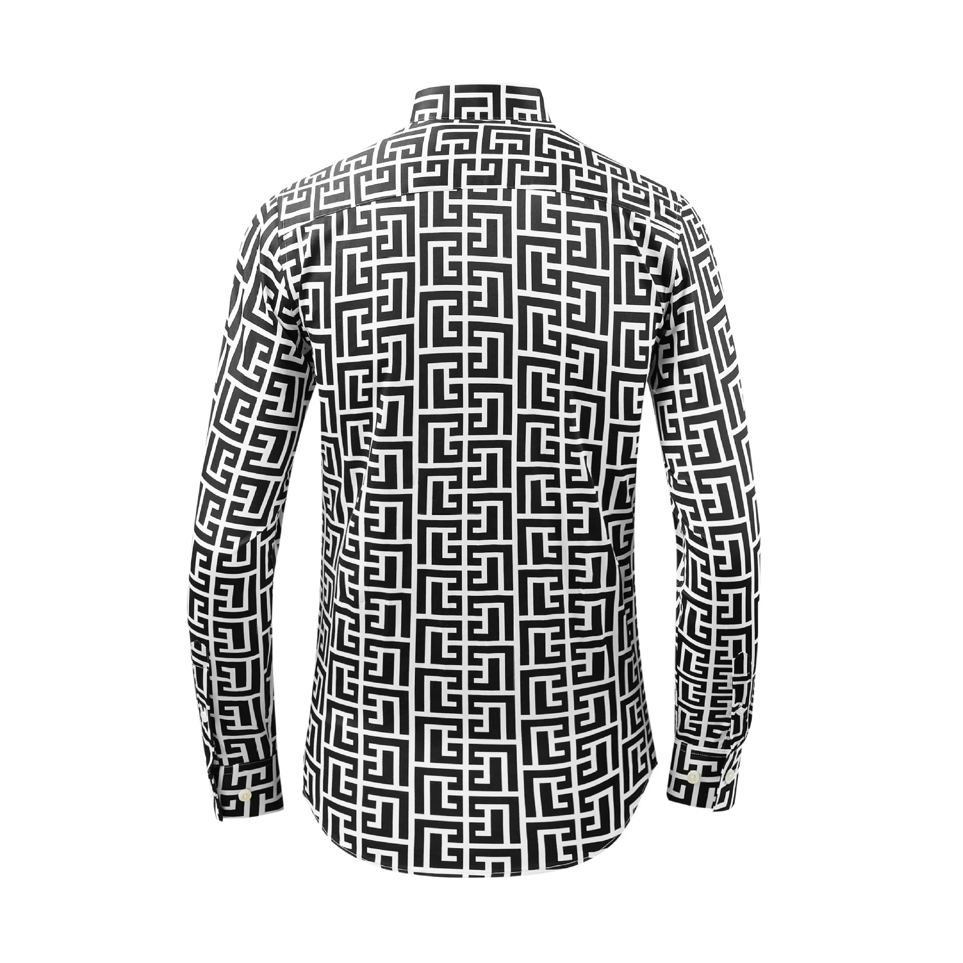 Luxury Striped Print Men's Shirt High Quality Casual Business Shirts Long Sleeve Slim Celebrity Stage Performance Party Costumes