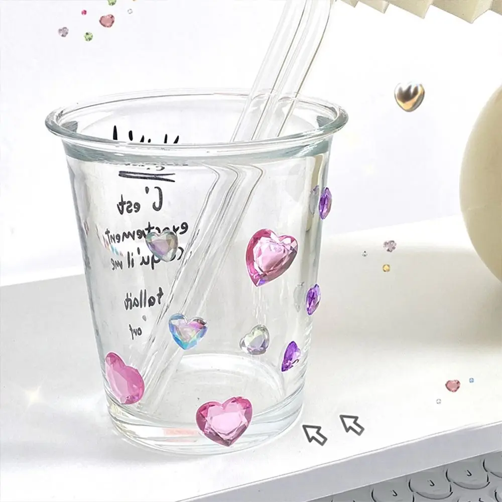 Stationery Students Hand Account DIY Children Toys 3D Crystal Diamond Sticker Bling Decorative Sticker Love Heart Rhinestone