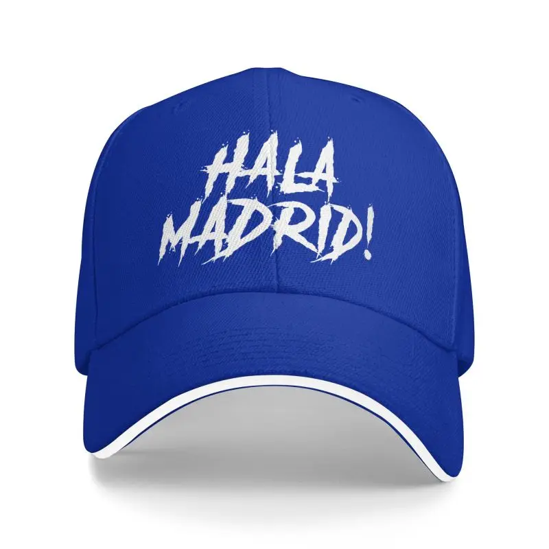 Gorra de béisbol tipo sándwich con estampado de letras de Hala Madrid, gorra de cubo informal Unisex para el sol, gorra ajustable con Cierre trasero para hombre, sombreros de Golf