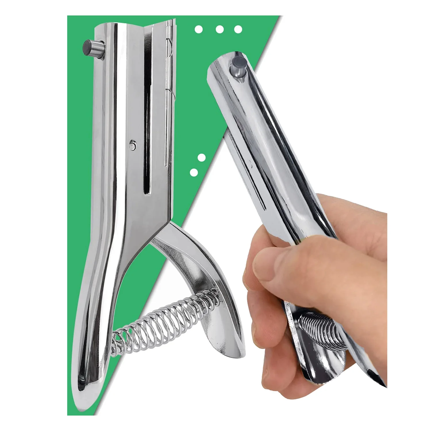 Hole Punch 1/8 Inch, Heavy Duty Hole Punch, Paper Card Portable Handheld Long, 2 Inch Reach Deep (3Mm)