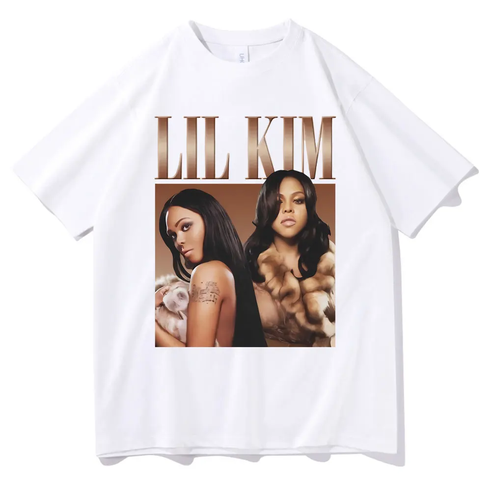 Rapper Lil Kim Graphic Print Tshirt Men Women Hip Hop Oversized T-shirts Male Vintage T Shirt Unisex Casual Tops Short Sleeve