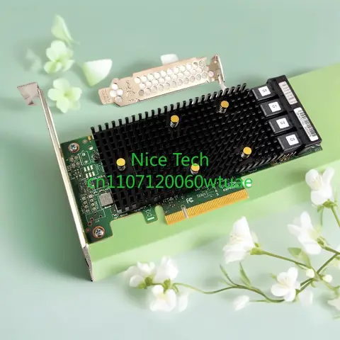 LSI 9400 16i 12 Gbps SATA SAS HBA Controller RAID PCIe 16 Port Support NVME HDD Expansion Adapter