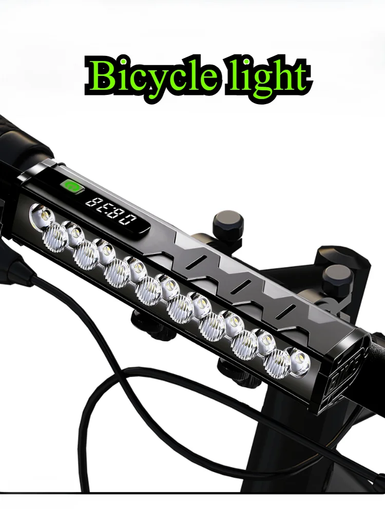 AliExpress LetonPower 15000 lumens 17 LED ultra-long distance light bead bicycle light, 10000 mah ultra-long life battery