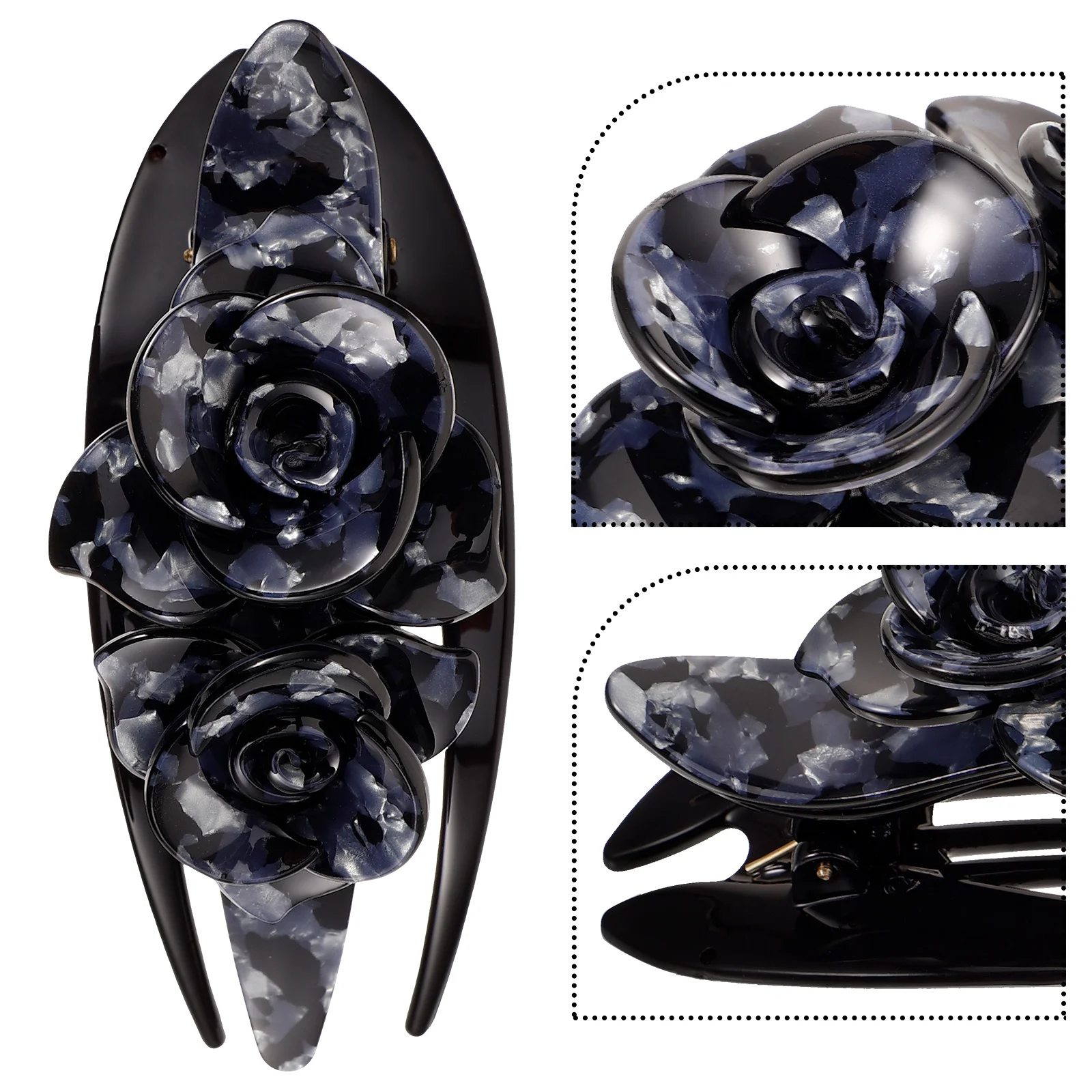 

Swallowtail Hair Clips Ponytail Holders French Style Flat Claw Gray Durable Women Styling Accessories Hair Decorations
