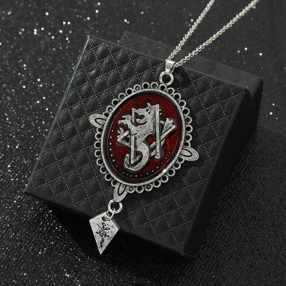 Vintage Fullmetal Alchemist Edward Elric Necklace High Quality Classic Red Zinc Alloy Pendant Women And Men Statement Jewelry