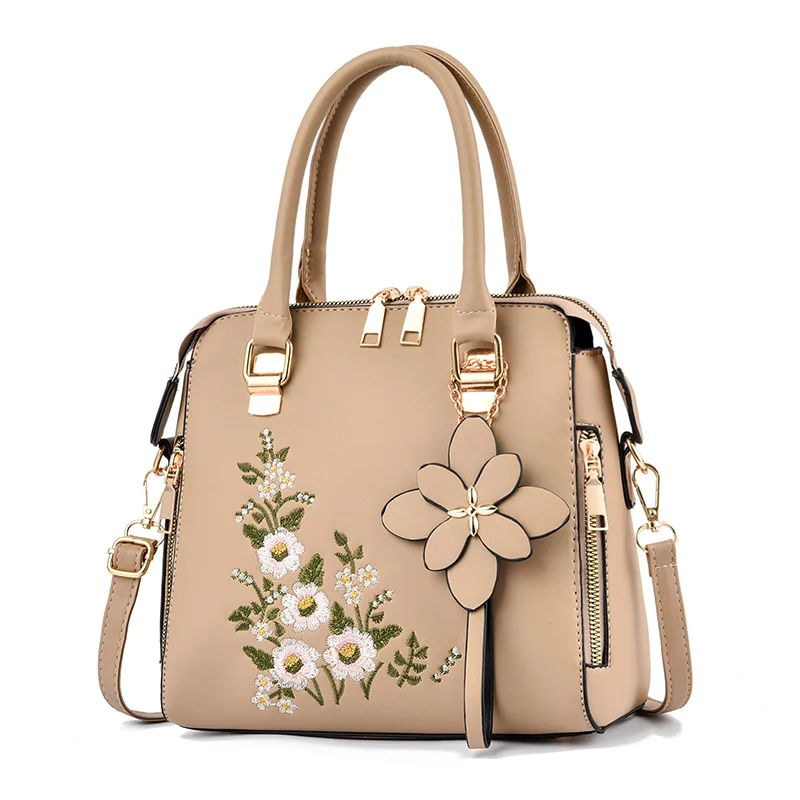 Women\'s Handbag 2024 New Fashion Wmbroidered Flower Bag PU leather Simple Single Shoulder Crossbody Bag BM171