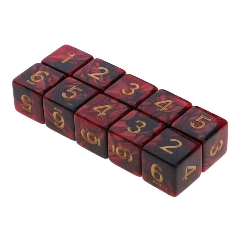 20pcs 6 Side 16mm Dices Diy Dies Educational Dices Engraving acrylic polyhedral dices