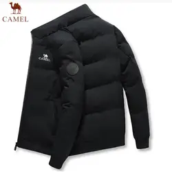 2024 Autumn and winter men's fashionable stand up collar warm cotton jacket outdoor windproof high-quality zipper