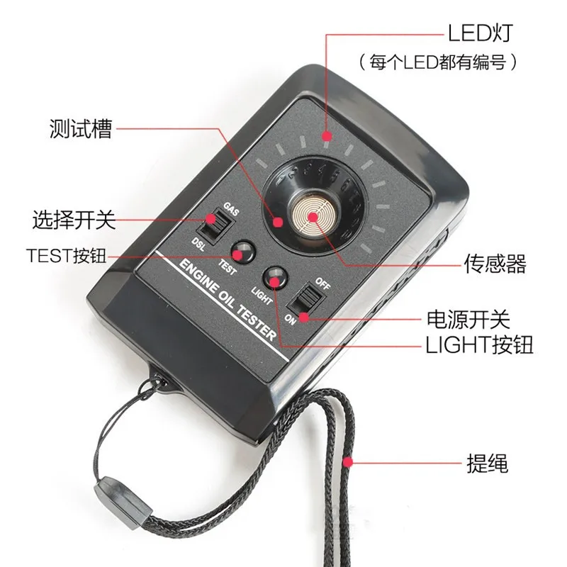 Analizator oleju napędowego 12V cyfrowy czujnik silnik Tester jakości oleju samochód LED XC300 Tester jakości oleju samochodowego