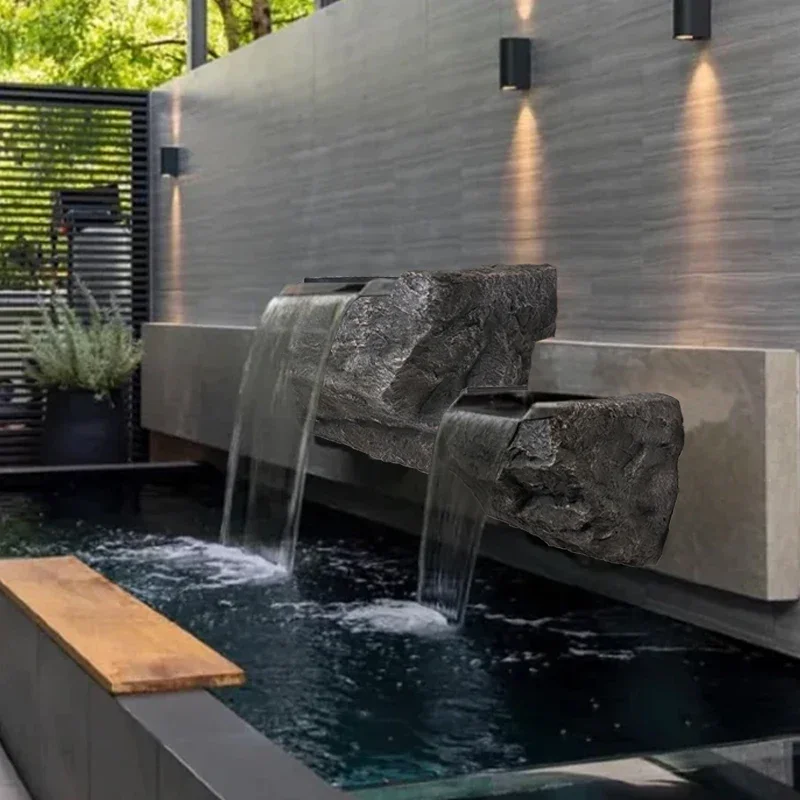 sink, waterfall, fiberglass fiber reinforced plastic imitation stone, diversion plate, water curtain wall, landscaping stone