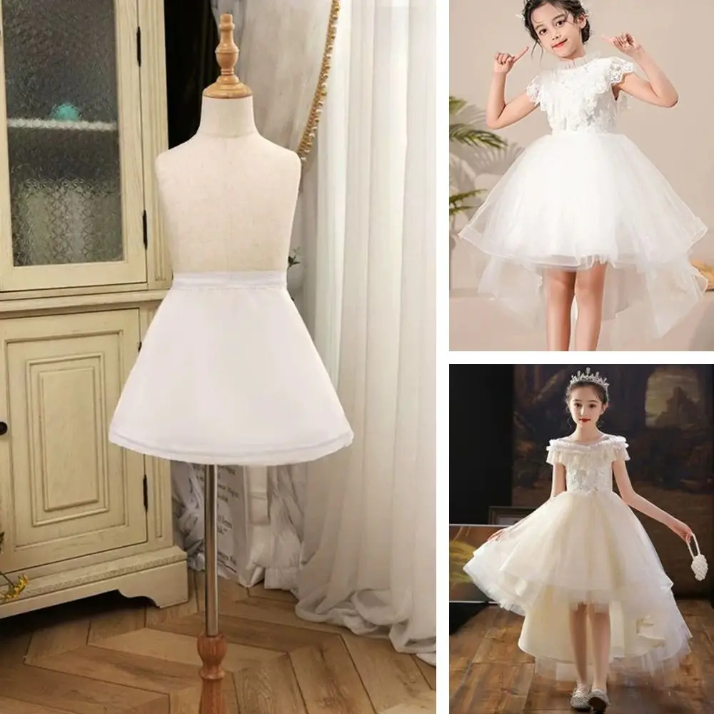 جديد الفتيات الأبيض ثوب نسائي كرينولين 1/2/3 الأطواق تنورة داخلية قصيرة كرينولين تنورة