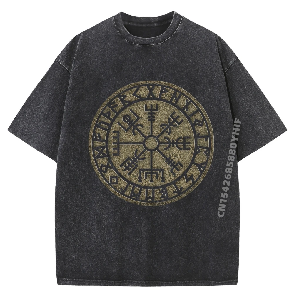 

Vegvisir Viking Compass Runes, хлопковая мужская футболка в скандинавском стиле, идея подарка, топы и футболки с принтом, новейшая уличная стираная рубашка, винтажная