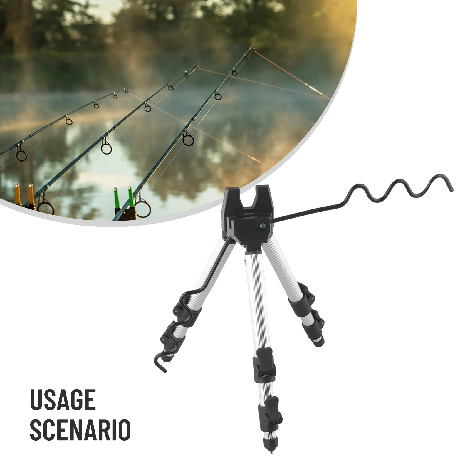 

Bracket Fishing Rod Holders Fishing Tackle Foldable Retractable Silver Red Bule Tripod- For Hand-held Rods Brand New Accessories