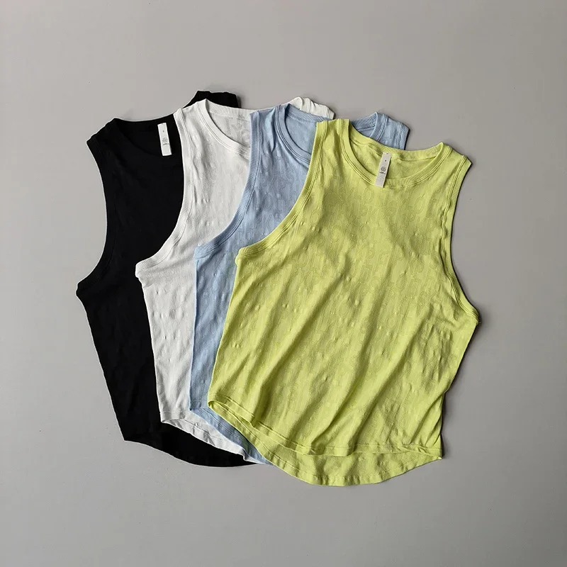 

New Sleeveless Pilates Sports Blouse for Women's Summer Thin Vest Fitness Quick-drying Sleeveless Yoga Shirts Top Loose Suit