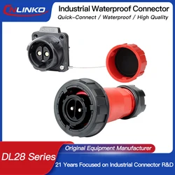 CNLINKO M28 IP68 Circular 35/50A Power Connector Male/Female 2/3/5Pin Quick Lock Set for Industrial Automation Marine & Outdoor