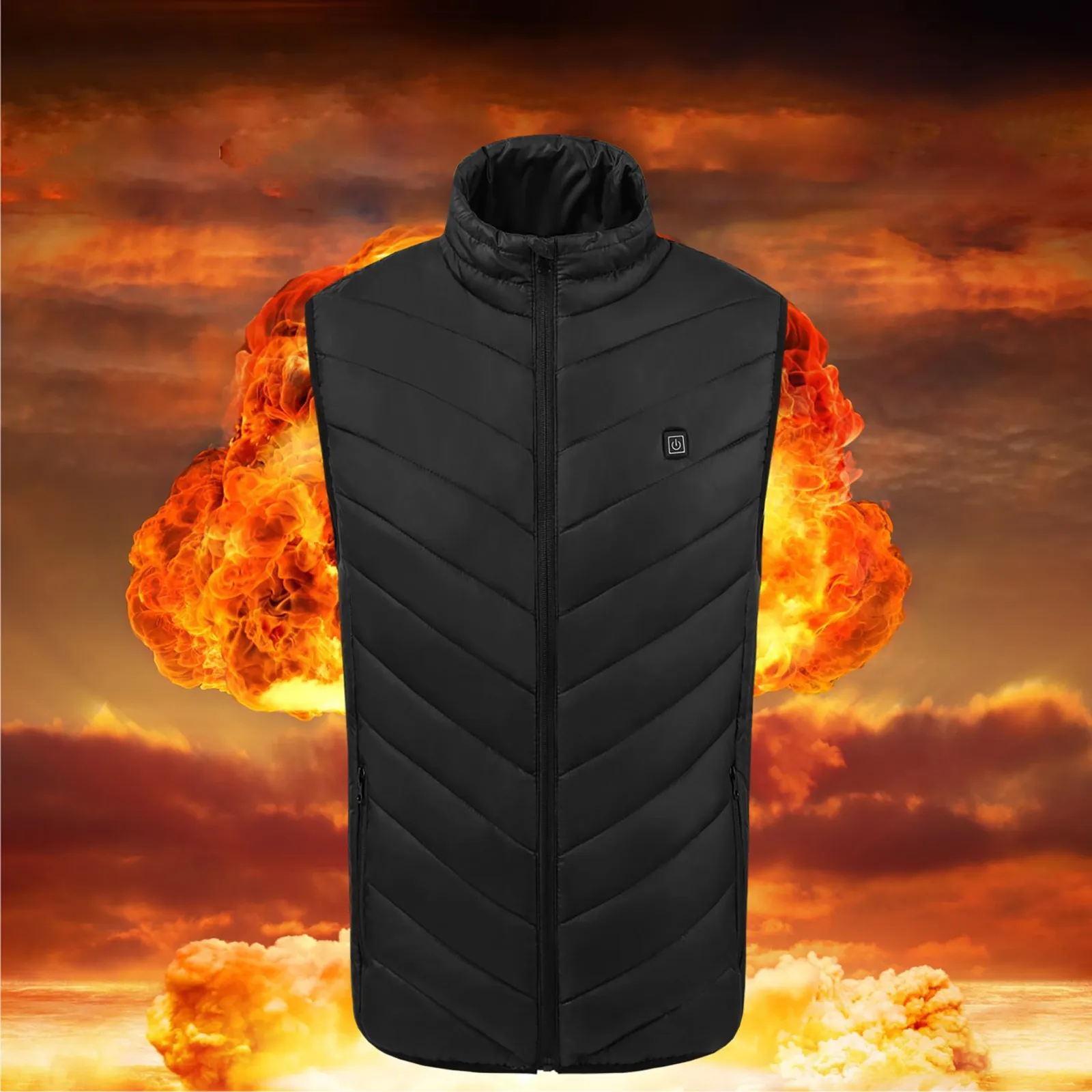 Mens Fall And Winter Dual Control 11 Heating Suit Thermostatic Electric Heating Vest Heating Jacket Undershirt Ran Jacket Men