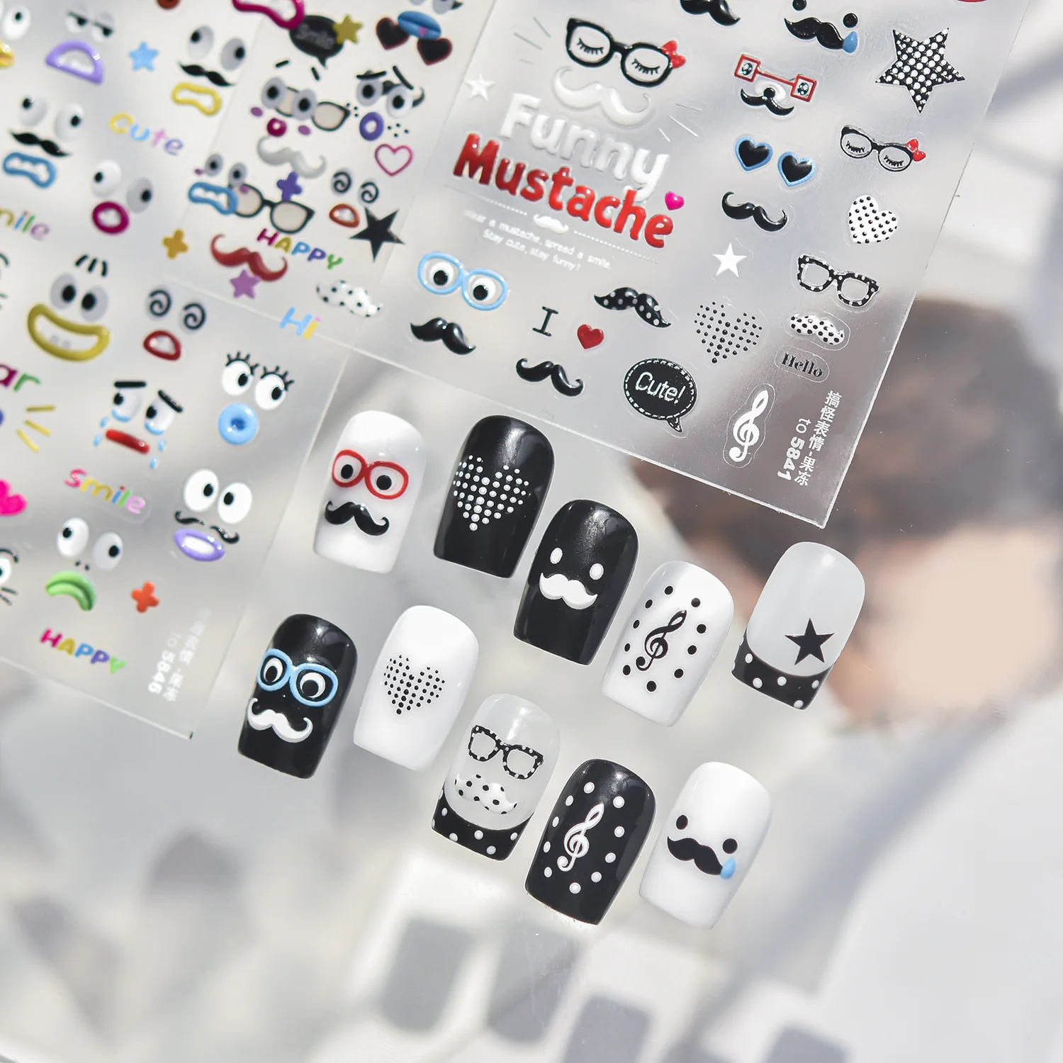 Fun Cartoon 5D Nail Decals Bla - đánh giá và giá Musical Instrument Symbols