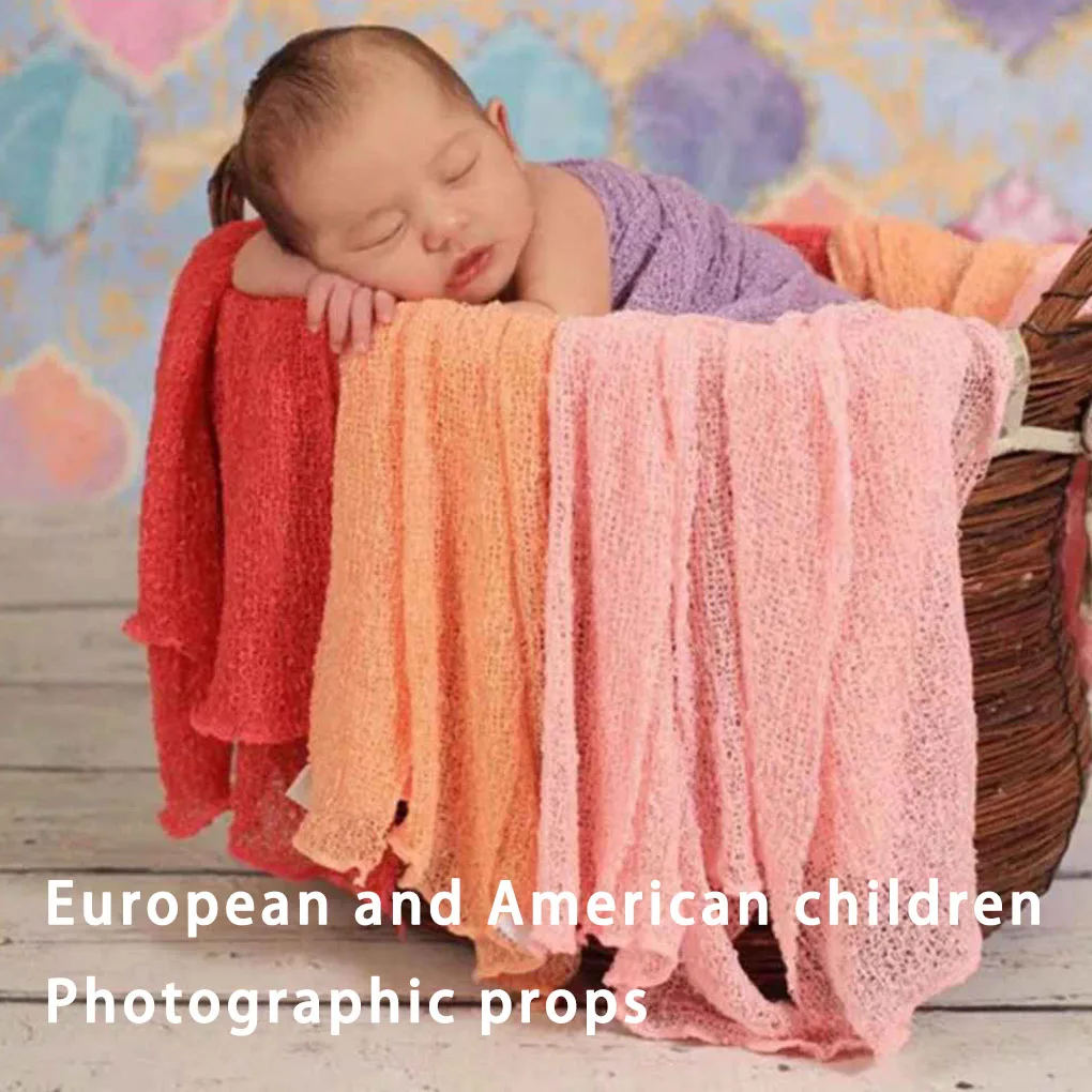 3 Colors Soft Baby Photography Props Blanket diapers Wraps Stretch Knit Wrap Newborn Photo Wraps Cloth Accessories