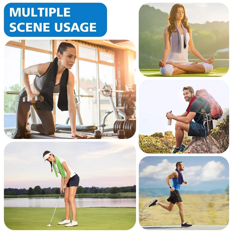 1-10er Pack Kühlende Handtücher Sport Saugfähiges Gewebe Atmungsaktive Nacken- und Gesichtstücher für Fitness Yoga Golf Strand Übung Kälte-Kompressions-Handtuch – Detail 6