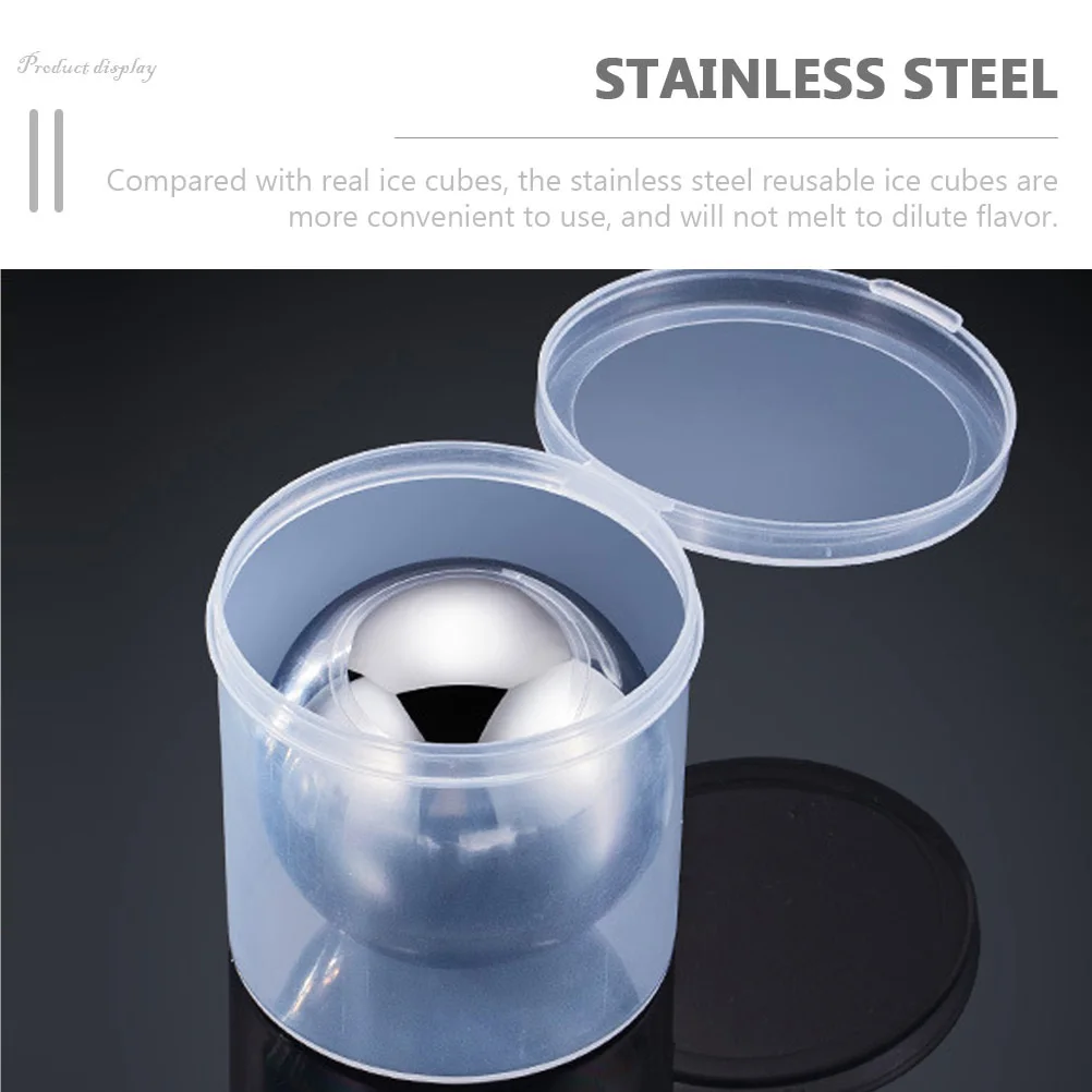 

2Pcs 38MM Stainless Steel Ice Cubes Reusable Whiskey Stones Metal Balls for Cocktail Beverage Chilling Bar Tools Kitchen