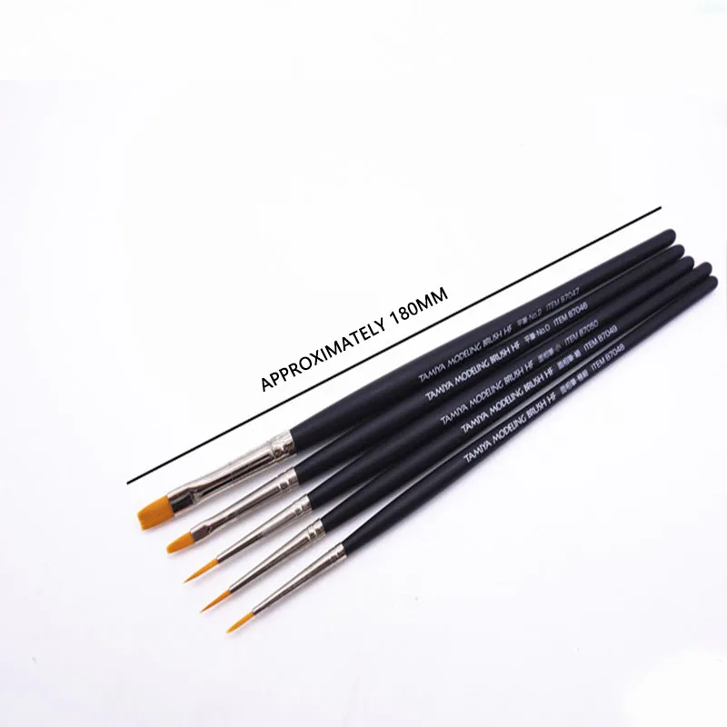 TAMIYA 87045/87046/87047 High Finish Flat Brush No.02/No.0/No.2 Modeling Brush HF Model Figure Coloring Paint Pen Craft Tools