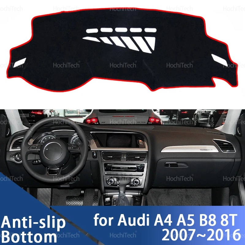 Car Dashboard Cover Avoid Light Pad Instrument Platform Cover Mat Carpet For Audi A4 A5 B8 8T 2007~2016 LHD RHD Accessories