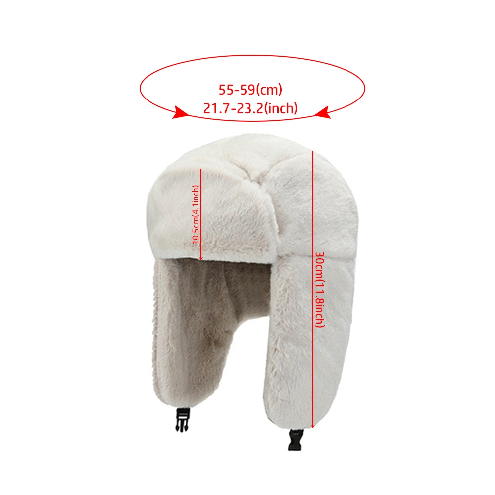 Women\'s Winter Thickened Warm Beanie Russian Caps Korean Fashion Ushanka Earflap Pilot Hat Women\'s Trend Bomber Hat Adjustable