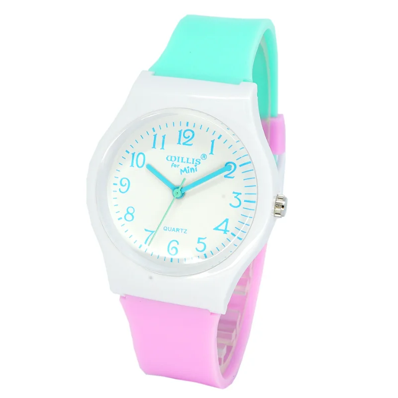 Montre-bracelet colorée pour garçons et filles, bracelet en silicone souple, étanche, pour enfants adolescents