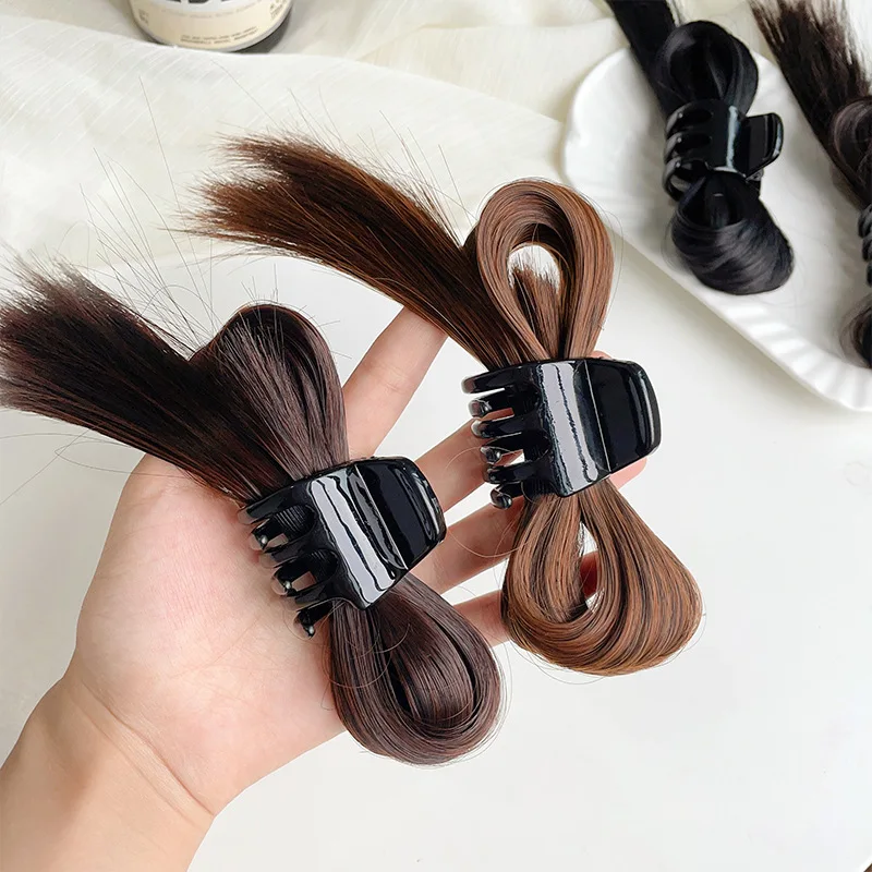 AISHG Wig Ponytail Top Hair Claw Clips for Women Synthetic Short Straight Invisible Wig Hair Clip Hairpin Girls Hair Accessories