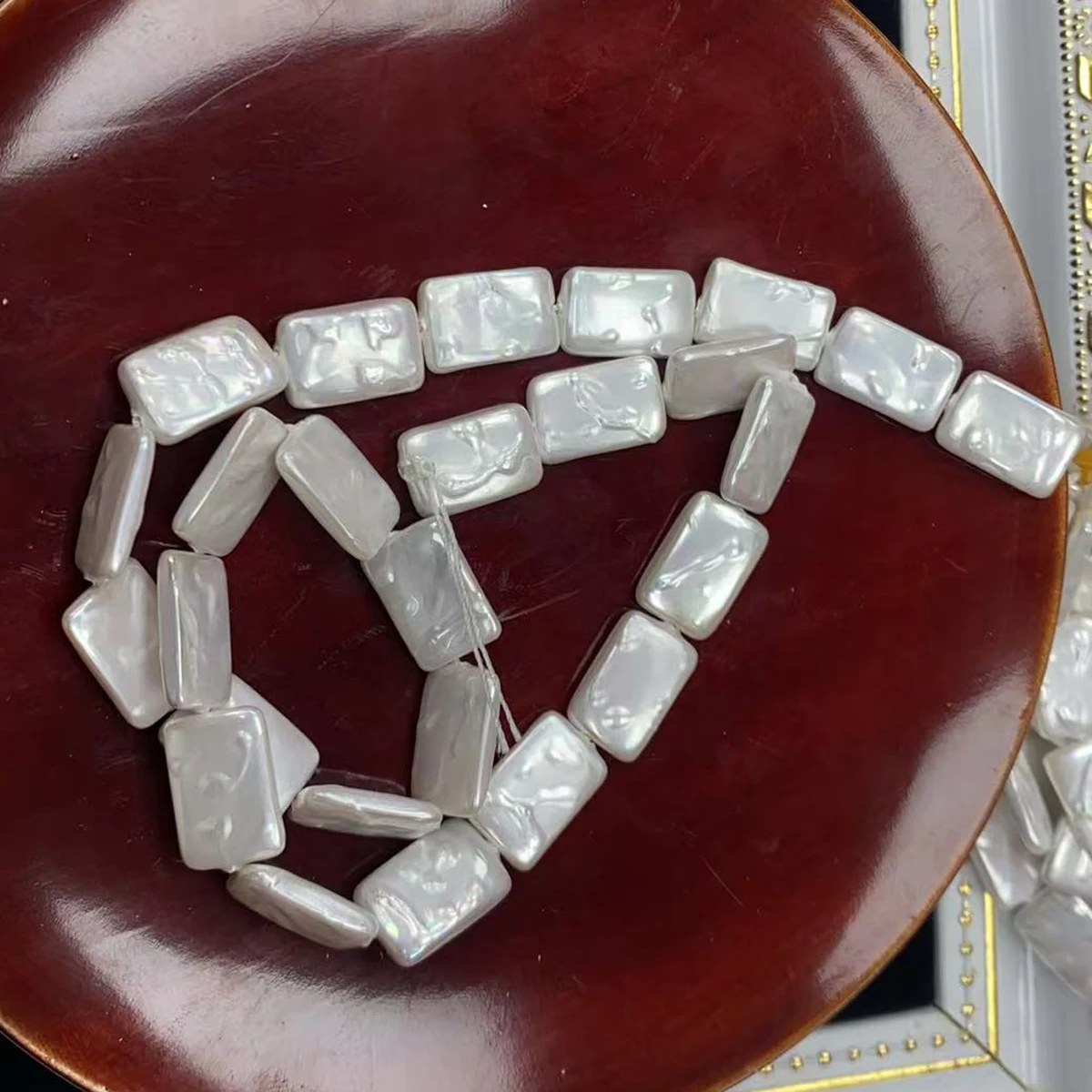 12x12mm White Rectangular  Square Natural Freshwater Shell Bead Jewelry Making DIY Necklace Bracelet Earring Accessory Fashion