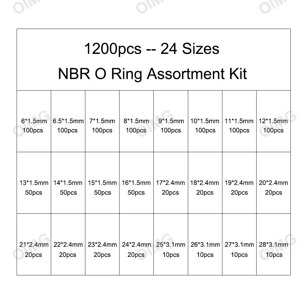 1200/740Pcs O Ring Set Nitrile Rubber O-ring For Car Automotive Air Conditioner A/C System Repair Sealing Gasket Washers