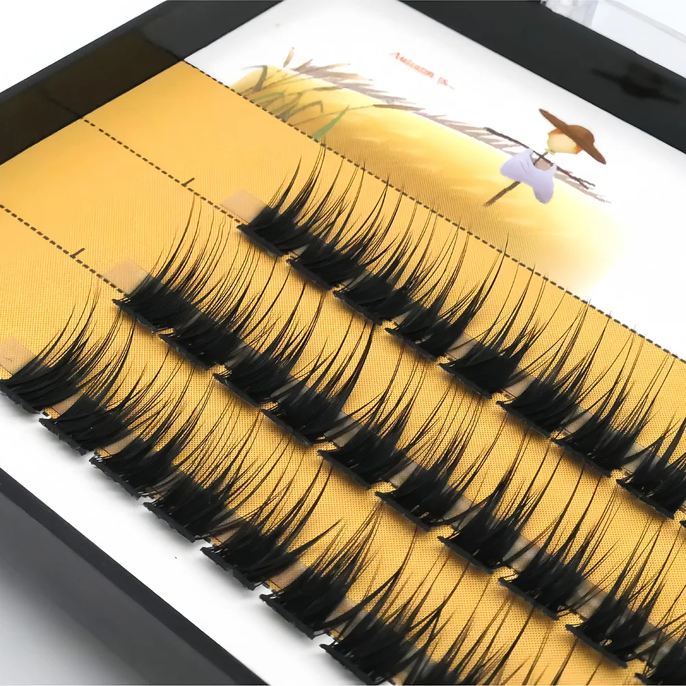 N vison cils 1 boîte/30 paquets extension de cils naturels 3D russie individuel cils grappe outils de maquillage cils cils ﻿