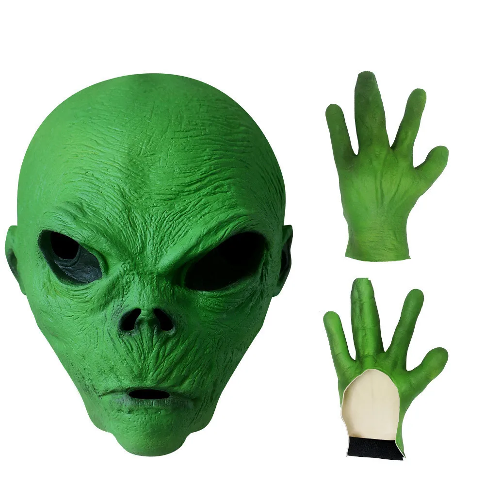 

Halloween Alien Mask and Gloves Scary Horrible Horror Creepy Party Decoration Funny Cosplay Prop Masks