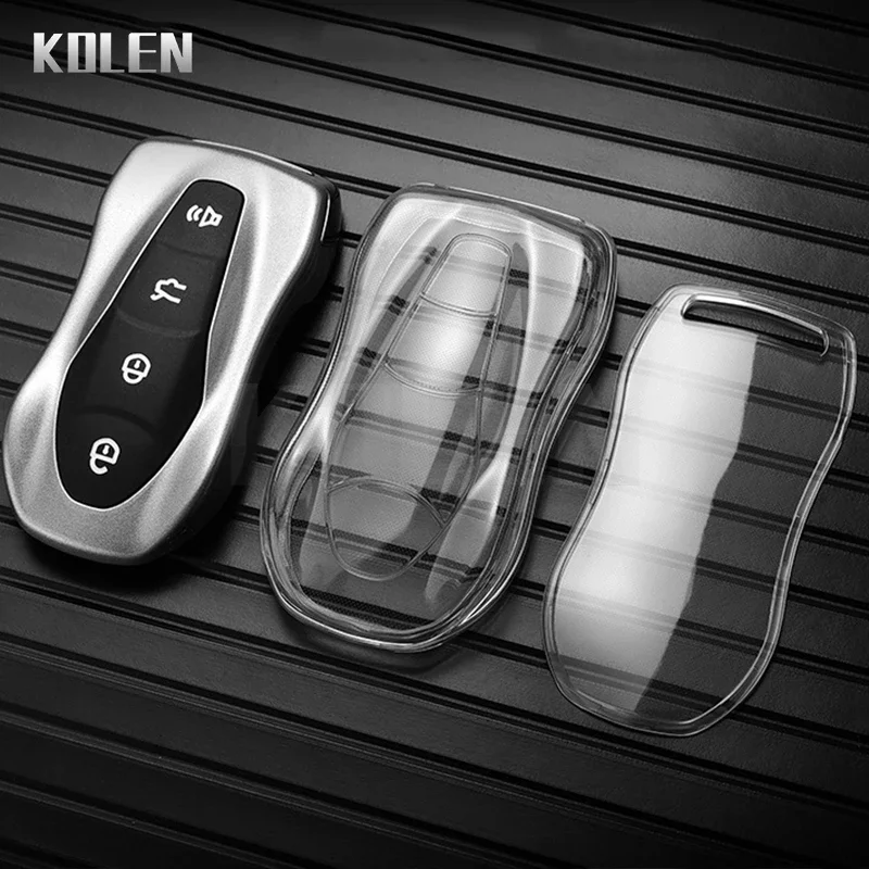 TPU Car Key Remote Case Cover Shell Fob For Geely Tugella 2020 Boyue Atlas Pro Gili Tugella Key Protector Keychain Accessories