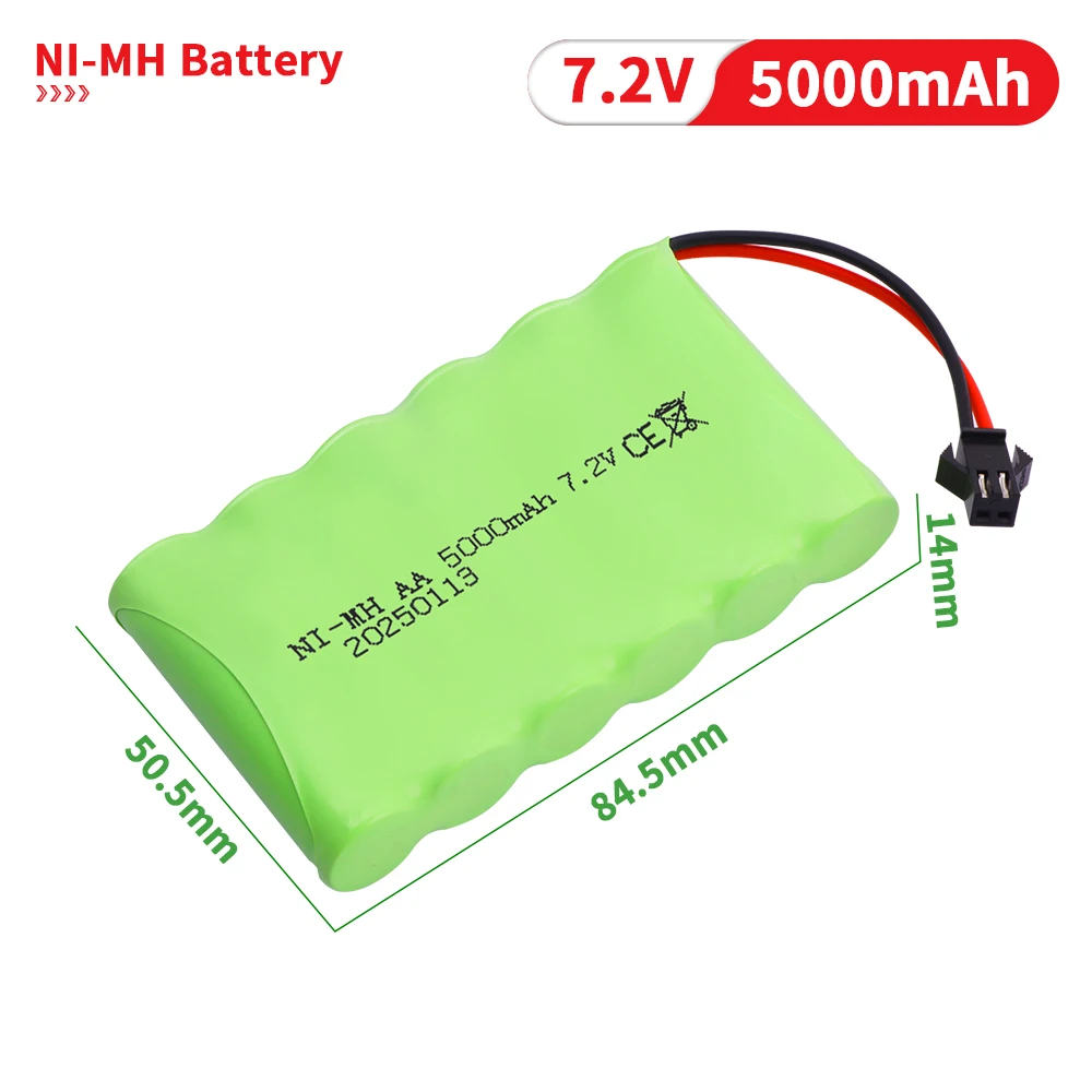 Akumulator NIMH 7.2V 5000mAh AA do zabawek Rc Samochody Czołgi Roboty Pistolet Ulepszony akumulator 3000mah do łodzi Rc 7.2V Akumulator