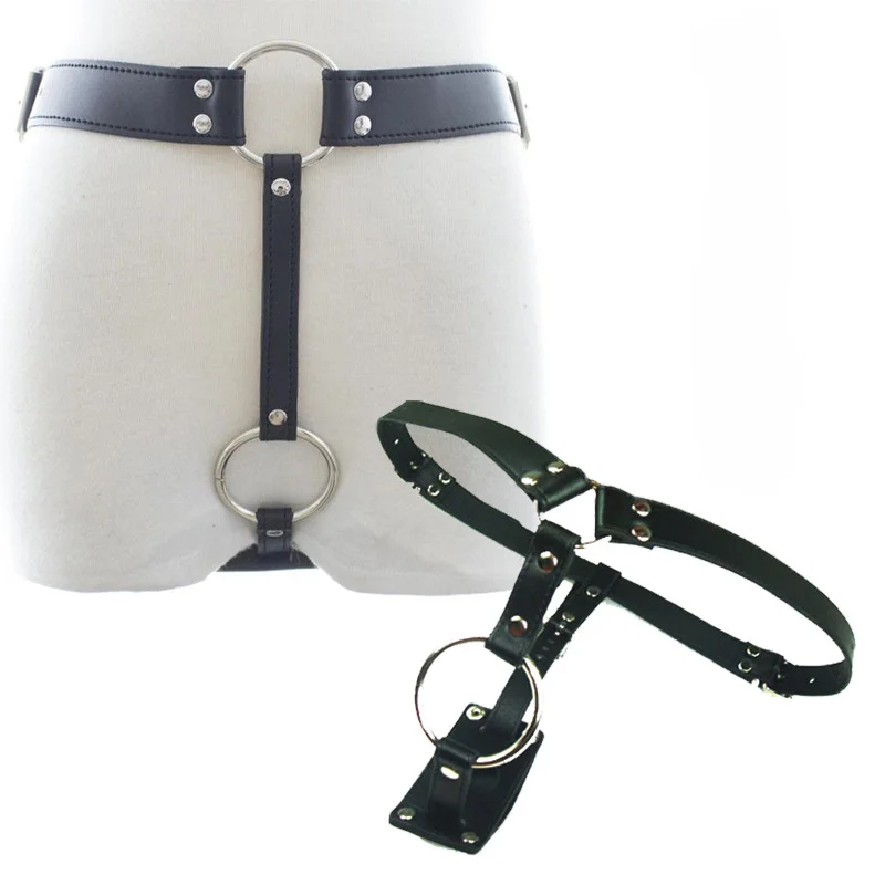 Dispositif de ceinture de chasteté en cuir PU pour hommes adultes, vibrateur télécommandé, prise anale, culotte string, jouets sexuels