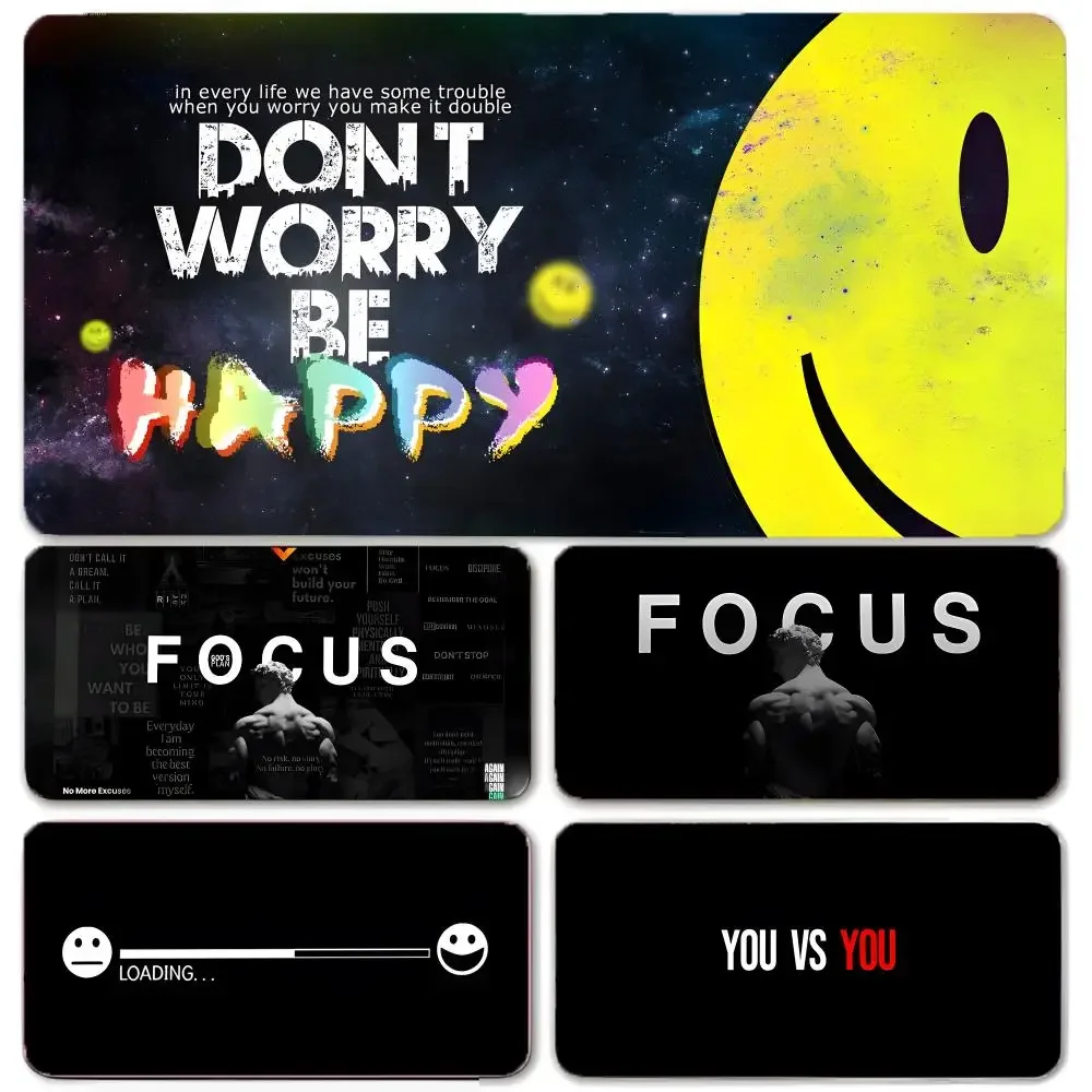Cheerful Uplifting B-Be Happy Mouse Pad Large Gaming Mousepad with Thick Stitched Edge Non-Slip Desk Mat