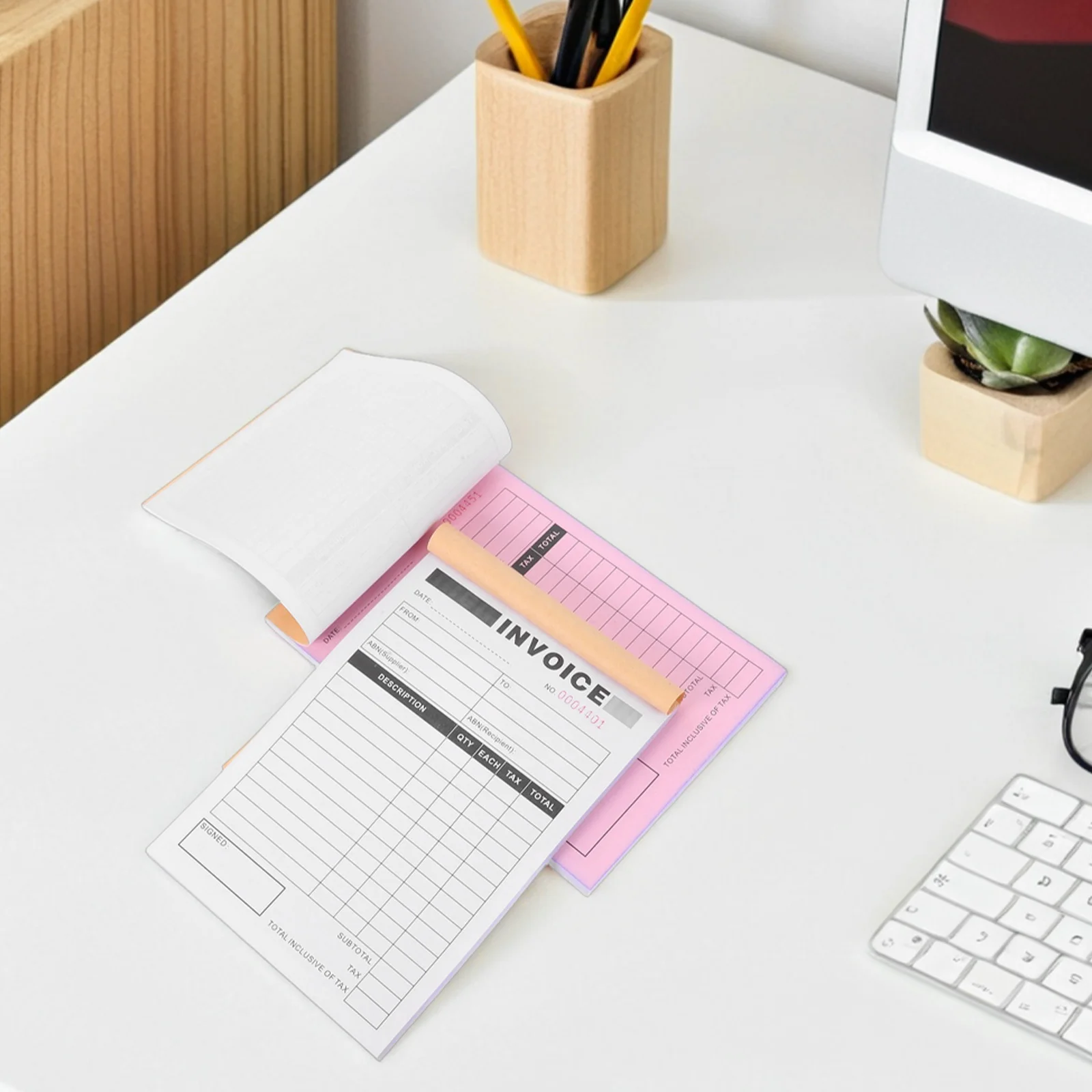 5pcs 2-Part Delivery Note Book Paper Invoice Book For Small Business Order Receipts Management