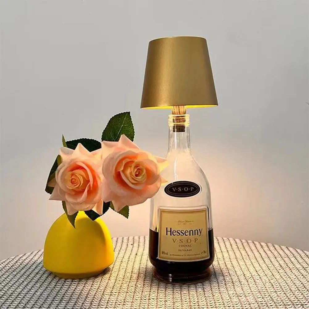 2-1PCS Wireless Wine Bottle Lamp LED Bottle Light Portable Touch Table Lamp For Wine Bottles Light Restaurants Bar Party Decor