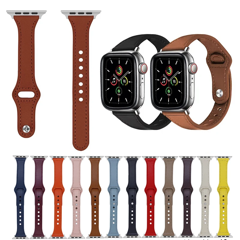 Leather Strap For Apple Watch Band 7 45mm 41mm 38mm 44mm 40mm Smartwatch Bracelet iwatch Series 8 se 456 Ultra 49mm Women Correa