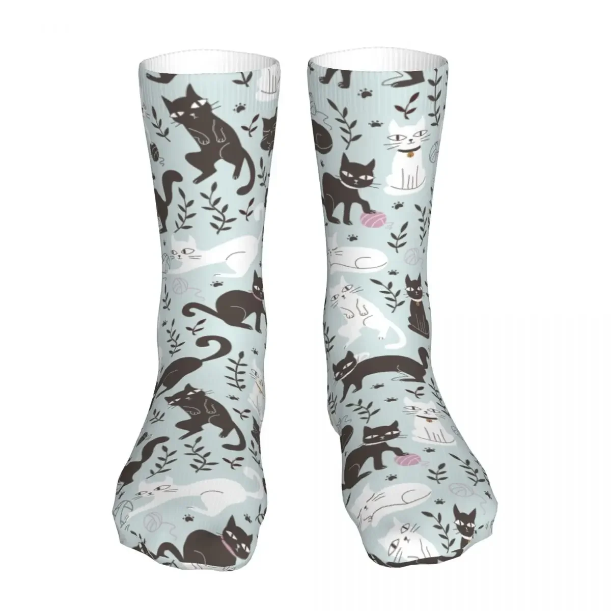 Men Sports Cat Plant Socks Cotton Funny Woman Sock